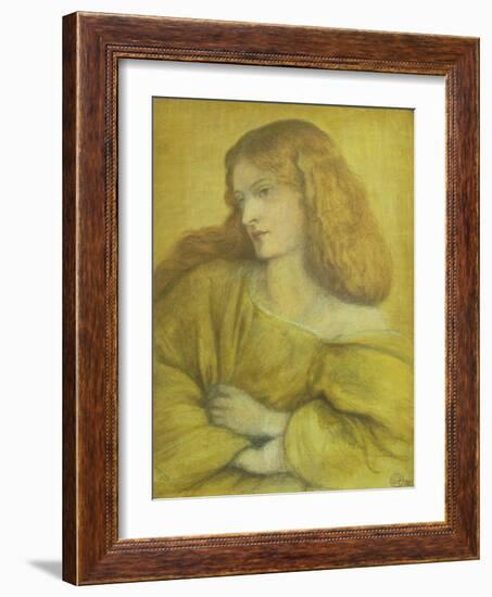 Woman in Yellow-Dante Gabriel Rossetti-Framed Giclee Print