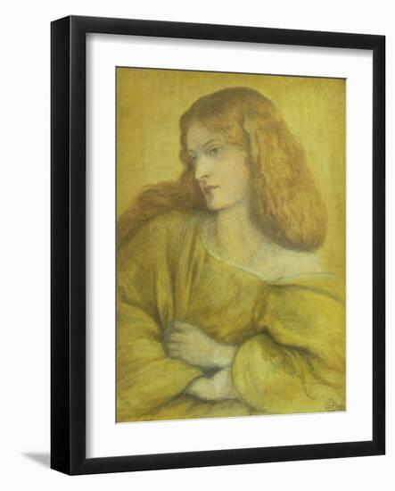 Woman in Yellow-Dante Gabriel Rossetti-Framed Giclee Print