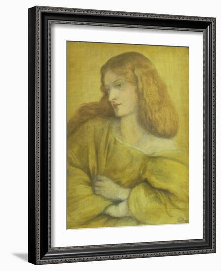 Woman in Yellow-Dante Gabriel Rossetti-Framed Giclee Print