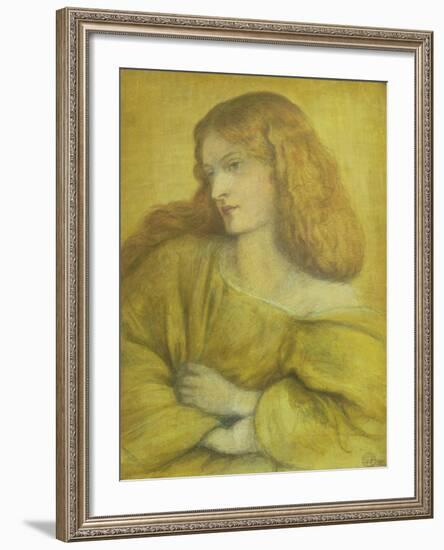 Woman in Yellow-Dante Gabriel Rossetti-Framed Giclee Print