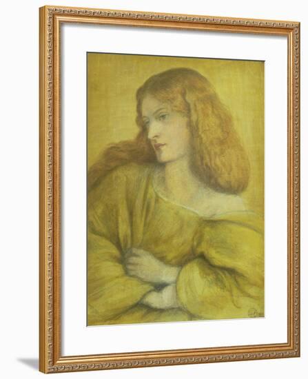 Woman in Yellow-Dante Gabriel Rossetti-Framed Giclee Print