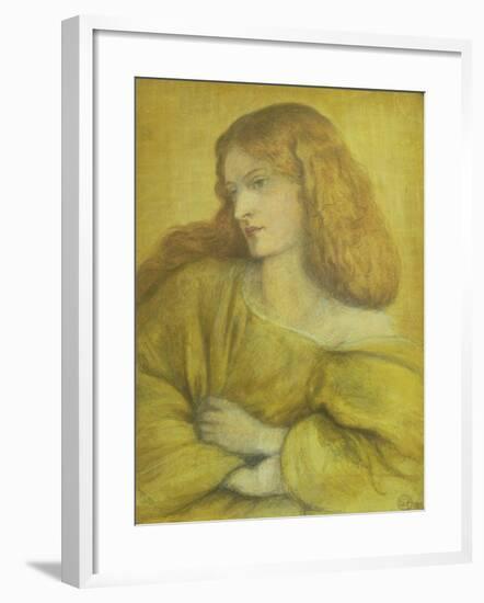 Woman in Yellow-Dante Gabriel Rossetti-Framed Giclee Print