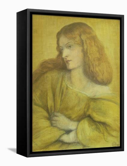 Woman in Yellow-Dante Gabriel Rossetti-Framed Premier Image Canvas