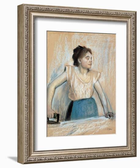 Woman Ironing-Edgar Degas-Framed Art Print