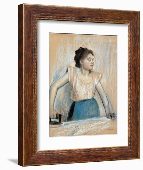 Woman Ironing-Edgar Degas-Framed Art Print