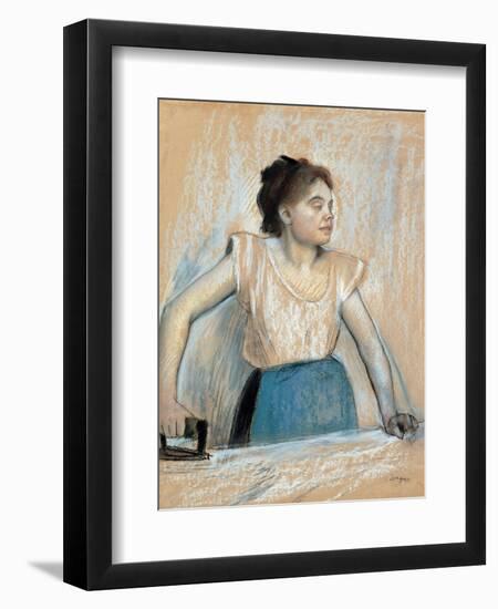 Woman Ironing-Edgar Degas-Framed Art Print