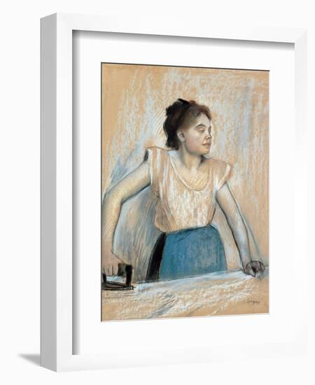 Woman Ironing-Edgar Degas-Framed Art Print