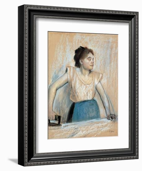 Woman Ironing-Edgar Degas-Framed Art Print