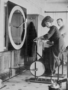 Woman Keeping Fit in the Titanic's Gymnasium