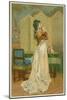 Woman Kissing Love Letter-null-Mounted Giclee Print