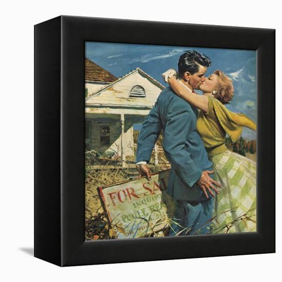 Woman Kissing Man, 1955-null-Framed Premier Image Canvas