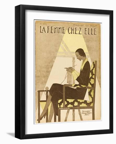 Woman Knitting 1929-null-Framed Photographic Print