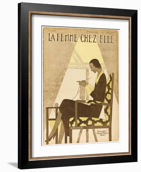 Woman Knitting 1929-null-Framed Photographic Print