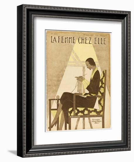 Woman Knitting 1929-null-Framed Photographic Print