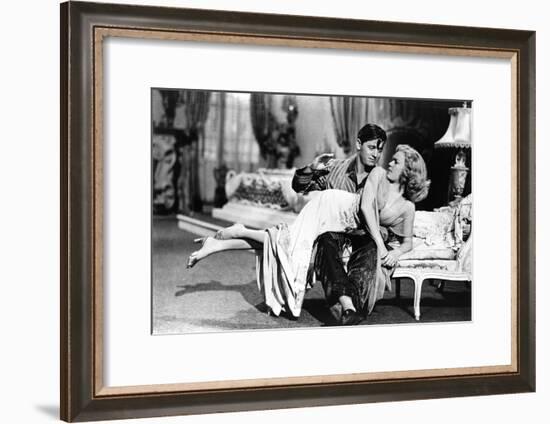 Woman Laid on the Kneel of a Man Have Her Bottom Smacked, 40'S-null-Framed Photo