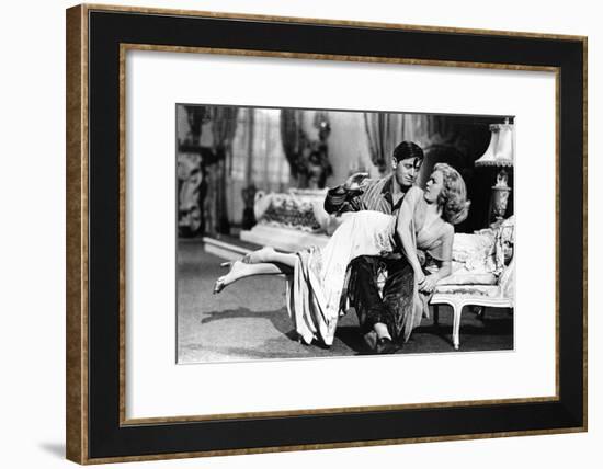Woman Laid on the Kneel of a Man Have Her Bottom Smacked, 40'S-null-Framed Photo