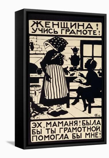 Woman! Learn Your Letters!, 1923-Elizaveta Sergeevna Kruglikova-Framed Premier Image Canvas