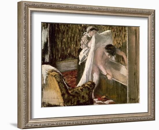 Woman Leaving Her Bath, 1877-Edgar Degas-Framed Giclee Print