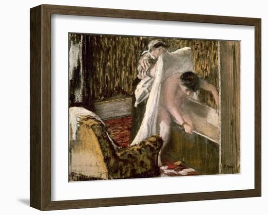 Woman Leaving Her Bath, 1877-Edgar Degas-Framed Giclee Print