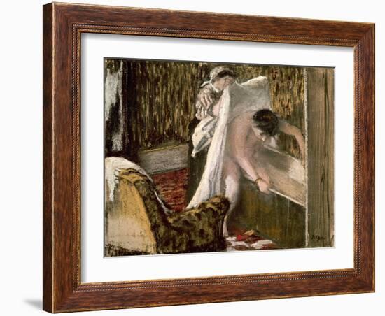 Woman Leaving Her Bath, 1877-Edgar Degas-Framed Giclee Print