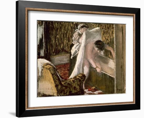 Woman Leaving Her Bath, 1877-Edgar Degas-Framed Giclee Print