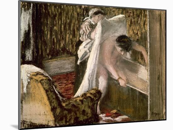 Woman Leaving Her Bath, 1877-Edgar Degas-Mounted Giclee Print