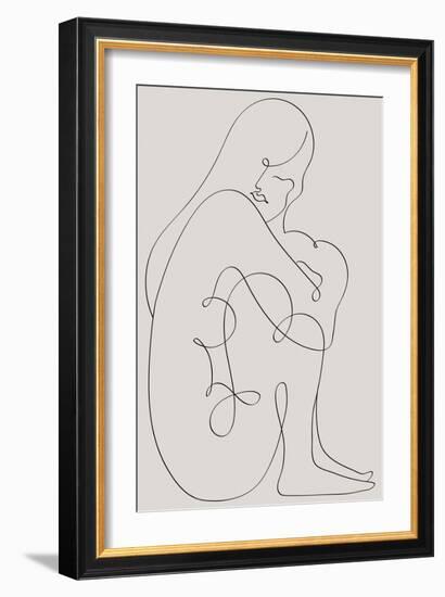 Woman Lines Black-1x Studio II-Framed Giclee Print