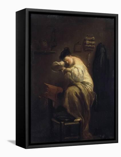 Woman Looking for Fleas, 1710S-Giuseppe Maria Crespi-Framed Premier Image Canvas