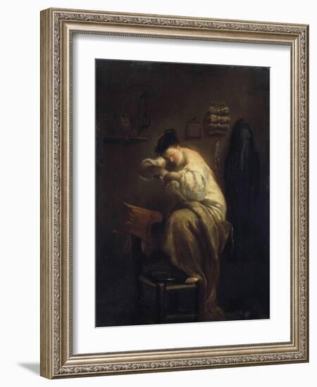 Woman Looking for Fleas, 1710S-Giuseppe Maria Crespi-Framed Giclee Print