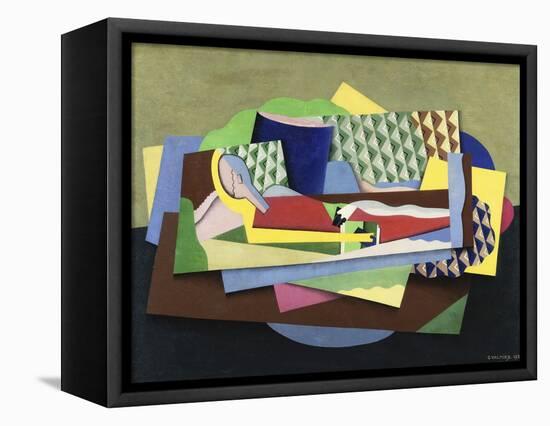 Woman Lying Down; Femme Couchee, 1924-Georges Valmier-Framed Premier Image Canvas