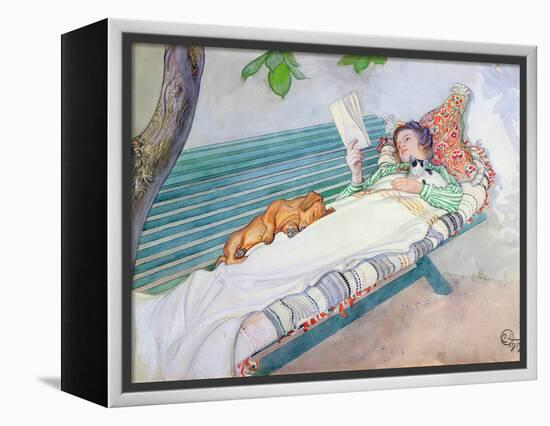 Woman Lying on a Bench, 1913-Carl Larsson-Framed Premier Image Canvas