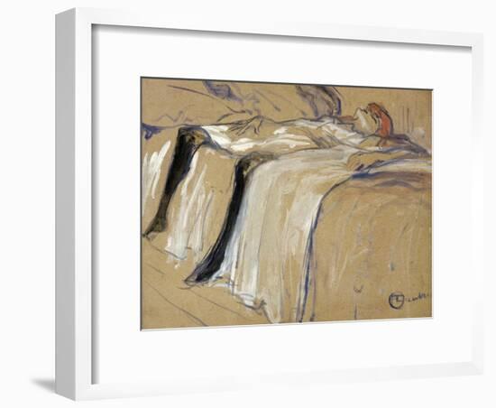 Woman Lying on Her Back - Lassitude, Study for "Elles", 1896-Henri de Toulouse-Lautrec-Framed Giclee Print