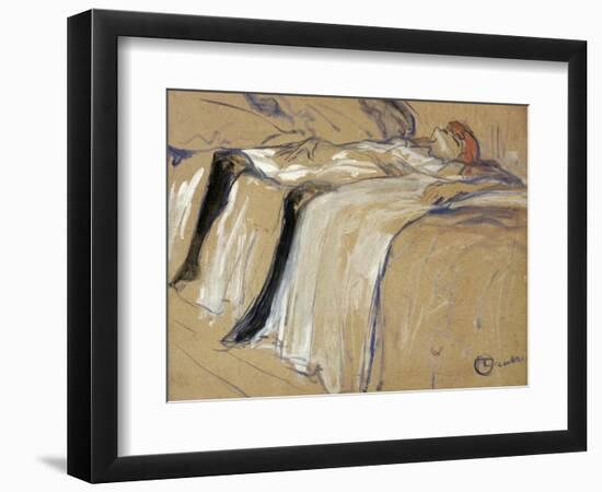 Woman Lying on Her Back - Lassitude, Study for "Elles", 1896-Henri de Toulouse-Lautrec-Framed Giclee Print