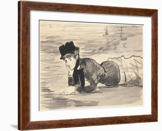 Woman Lying on the Beach, Annabel Lee, Ca 1881-Edouard Manet-Framed Giclee Print