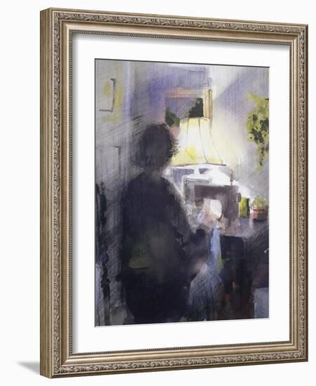 Woman Machining-John Lidzey-Framed Giclee Print