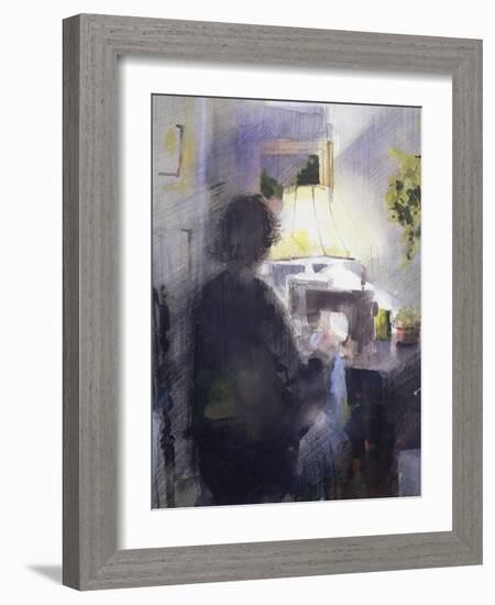 Woman Machining-John Lidzey-Framed Giclee Print