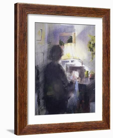 Woman Machining-John Lidzey-Framed Giclee Print