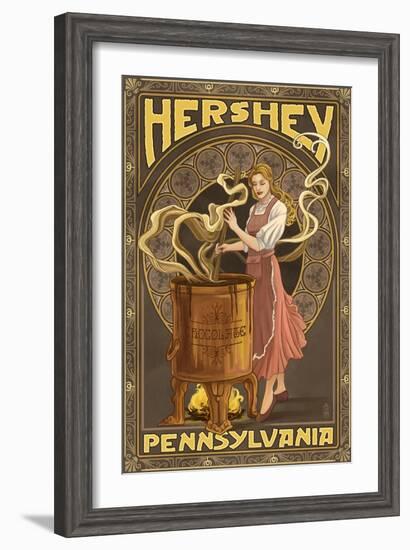 Woman Making Chocolate - Hershey, Pennsylvania-Lantern Press-Framed Art Print