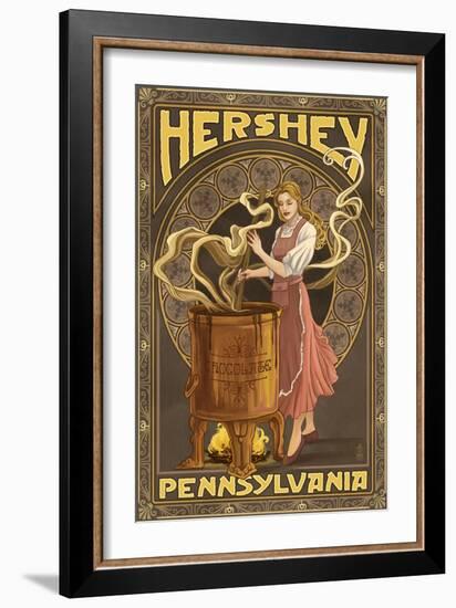 Woman Making Chocolate - Hershey, Pennsylvania-Lantern Press-Framed Art Print