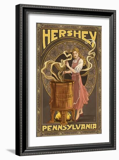 Woman Making Chocolate - Hershey, Pennsylvania-Lantern Press-Framed Art Print