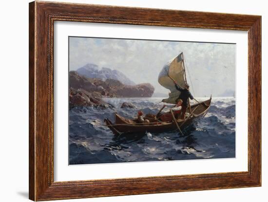 Woman, Man and Child in an Oselver-Hans Andreas Dahl-Framed Giclee Print