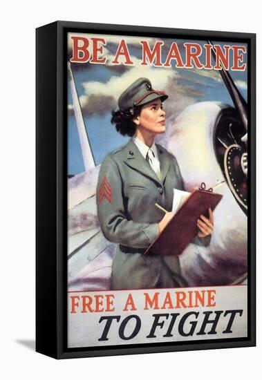 Woman Marines-Vintage Apple Collection-Framed Premier Image Canvas