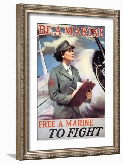 Woman Marines-Vintage Apple Collection-Framed Giclee Print