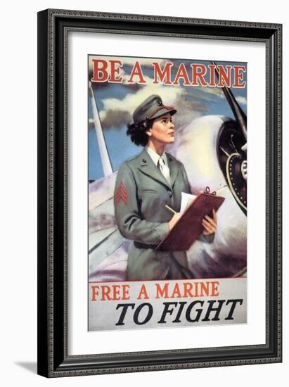 Woman Marines-Vintage Apple Collection-Framed Giclee Print