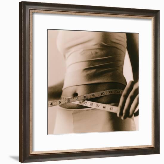 Woman Measuring Her Waist-Cristina-Framed Photographic Print