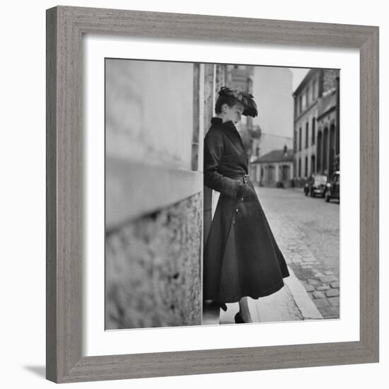 Woman Modeling a Back Flared Skirt-Gordon Parks-Framed Photographic Print