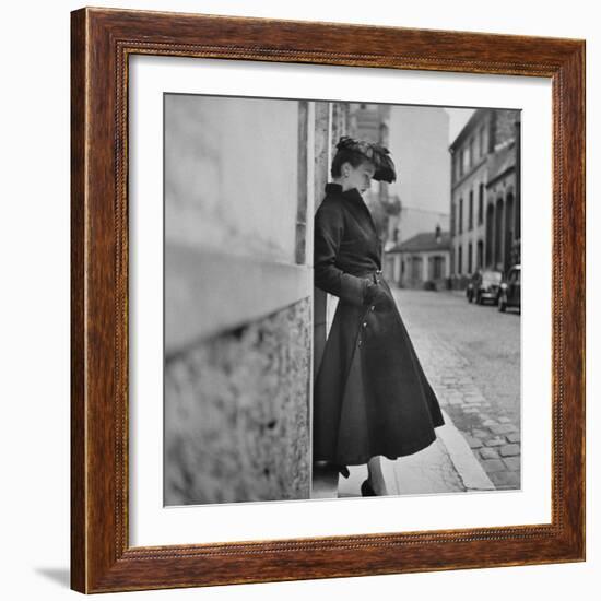 Woman Modeling a Back Flared Skirt-Gordon Parks-Framed Photographic Print