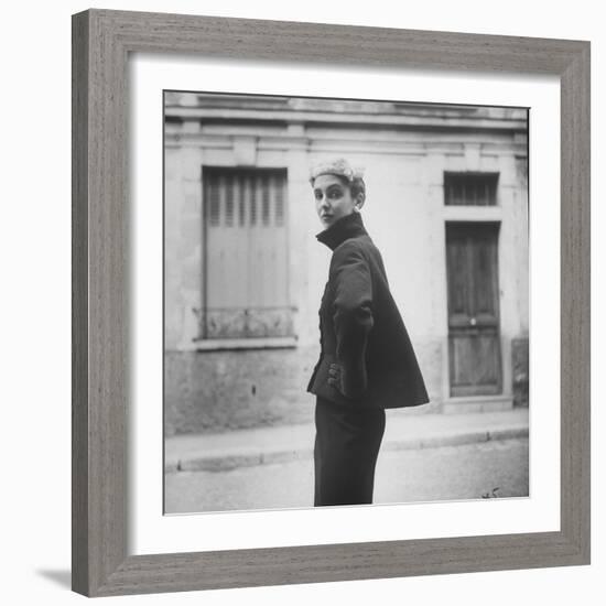 Woman Modeling a Full Sleeved Suit-Gordon Parks-Framed Photographic Print