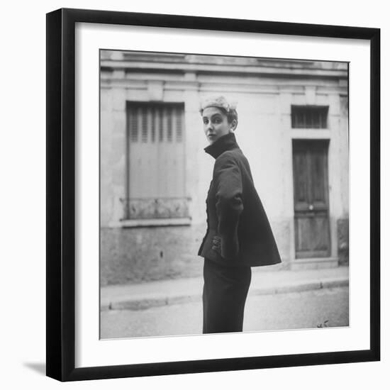 Woman Modeling a Full Sleeved Suit-Gordon Parks-Framed Photographic Print