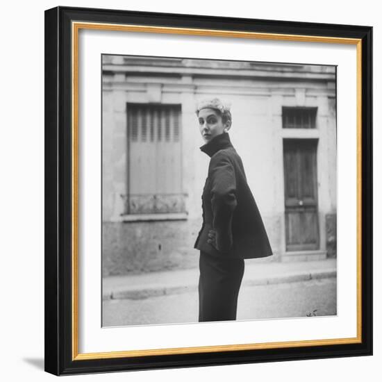 Woman Modeling a Full Sleeved Suit-Gordon Parks-Framed Photographic Print